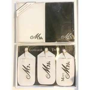 NIB Mr. & Mrs. Passport Covers and Luggage Tags